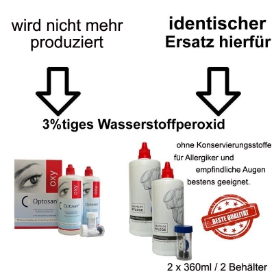 Ersatz für Optosan Oxy /Premium Pflege Peroxid 2x360ml+2 Behälter