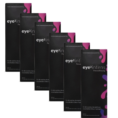eye2 intens Peroxidlösung Mega- Sparpack (6x360ml+6 Linsenbehälter mit Platindisk)