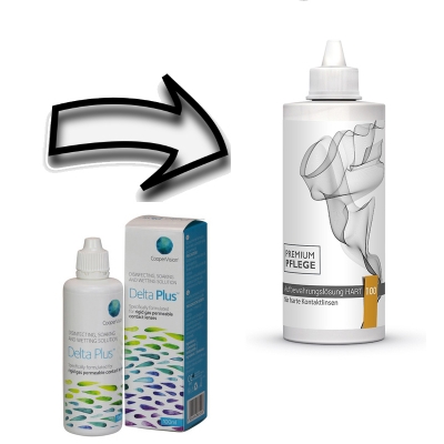 Aus Delta Plus Aufbewahrungslösung wird Premium Pflege - Aufbewahrungslösung HART 100ml