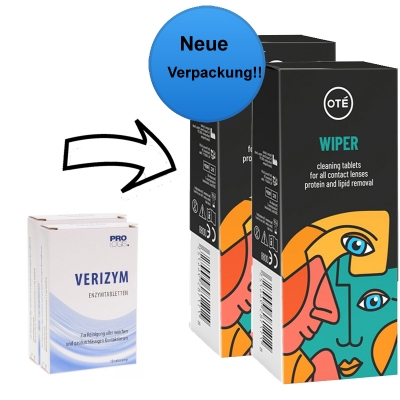 Aus PROLOGIS Verizym Enzymtabletten - Sparpack 2 x 10 Tabletten werden Ote Wiper Enzymtabletten 2 x 10 Tabs