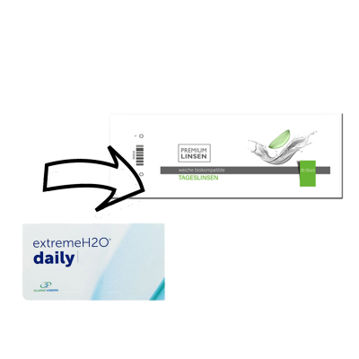 Extreme H2O Daily verbesserter Nachfolger → Premium Linse biokompatible Tageslinsen 30er Box