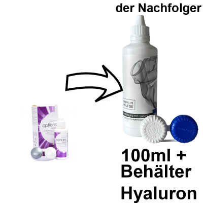 Aus Options Classic Reiseset wird Premium Pflege Kombilösung Reiseset mit Hyaluron 100ml / 1 Behälter