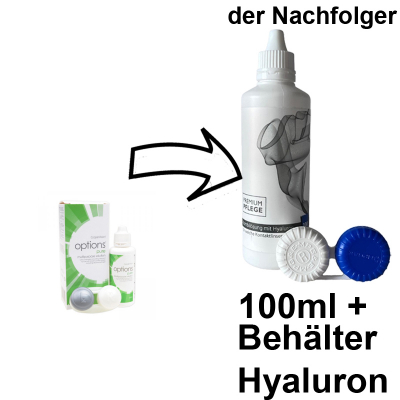 Aus Options Pure Reiseset wird Premium Pflege Kombilösung Reiseset mit Hyaluron 100ml / 1 Behälter