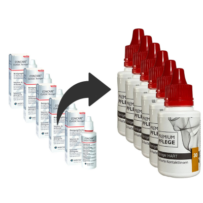 Ersatz für Concare Classic Reiniger---->Premium Pflege - Reiniger HART 6 x 30ml Sparpack