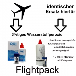 Ersatz für Menicon Oxi Care Flight Pack /Premium Pflege Peroxid 100ml / Behälter