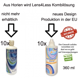Aus Megasparpack Horien (Hydron) 10 x 360 ml wird Lens4Less Multifunktionslösung