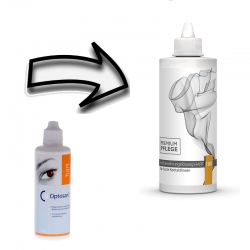 Aus Optosan Hart Aufbewahrungslösung wird Premium Pflege - Aufbewahrungslösung HART 100ml