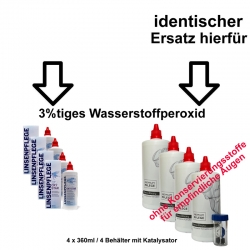 Alternative Ersatz für Linsenpflege Oxy Star / Premium Pflegemittel Peroxid 4x360ml/4Behälter