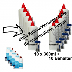 Ersatz für Menicon Oxi Care OXICARE- Premium Pflege Peroxid 10x360ml / 10 Behälter
