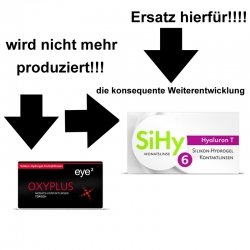 Aus eye2 Oxyplus Monats Kontaktlinsen Torisch werden SiHy Hyaluron T (Torisch) Monatslinsen 6er Box